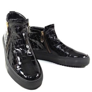 ALBERTO CICCIOLI 🇮🇹 WOMEN'S BLACK PATENT LEATHER COMFORT WINTER BOOTIE